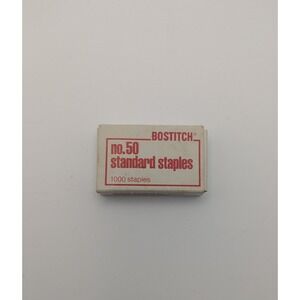 Vintage BOX ONLY Bostitch no. 50 standard staples EMPTY‎ Office Supplies